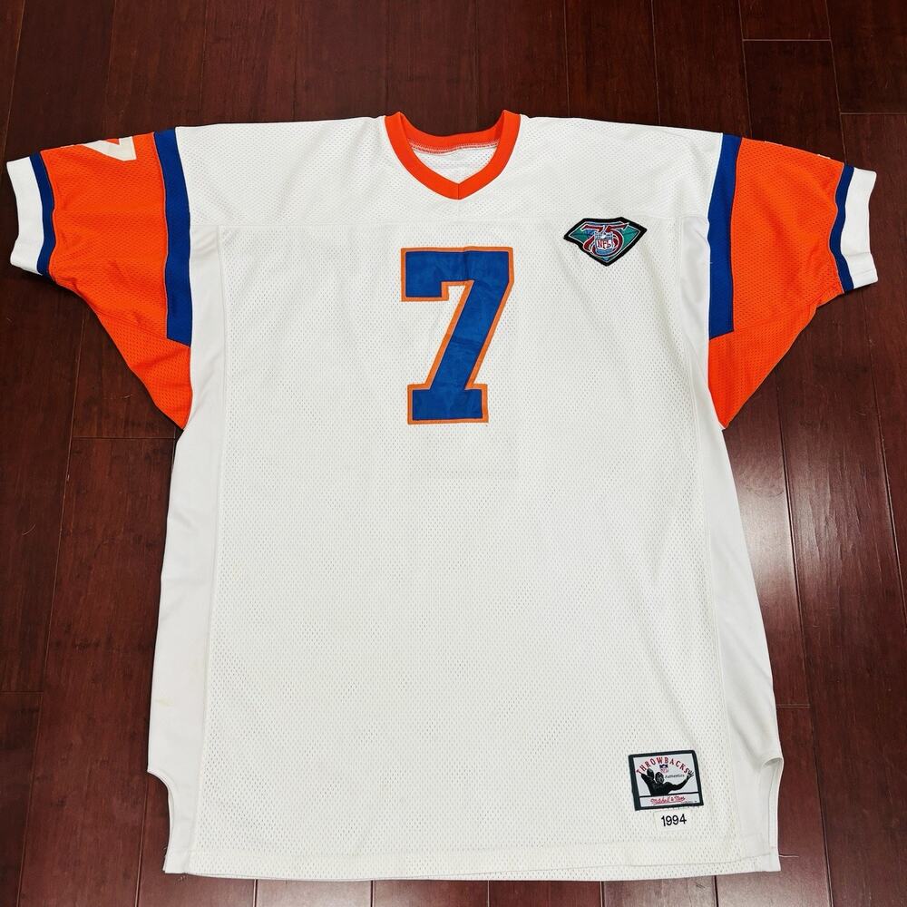 John Elway Authentic Mitchell & Ness Throwback Jersey 1994 75th Anniv Patch 90s